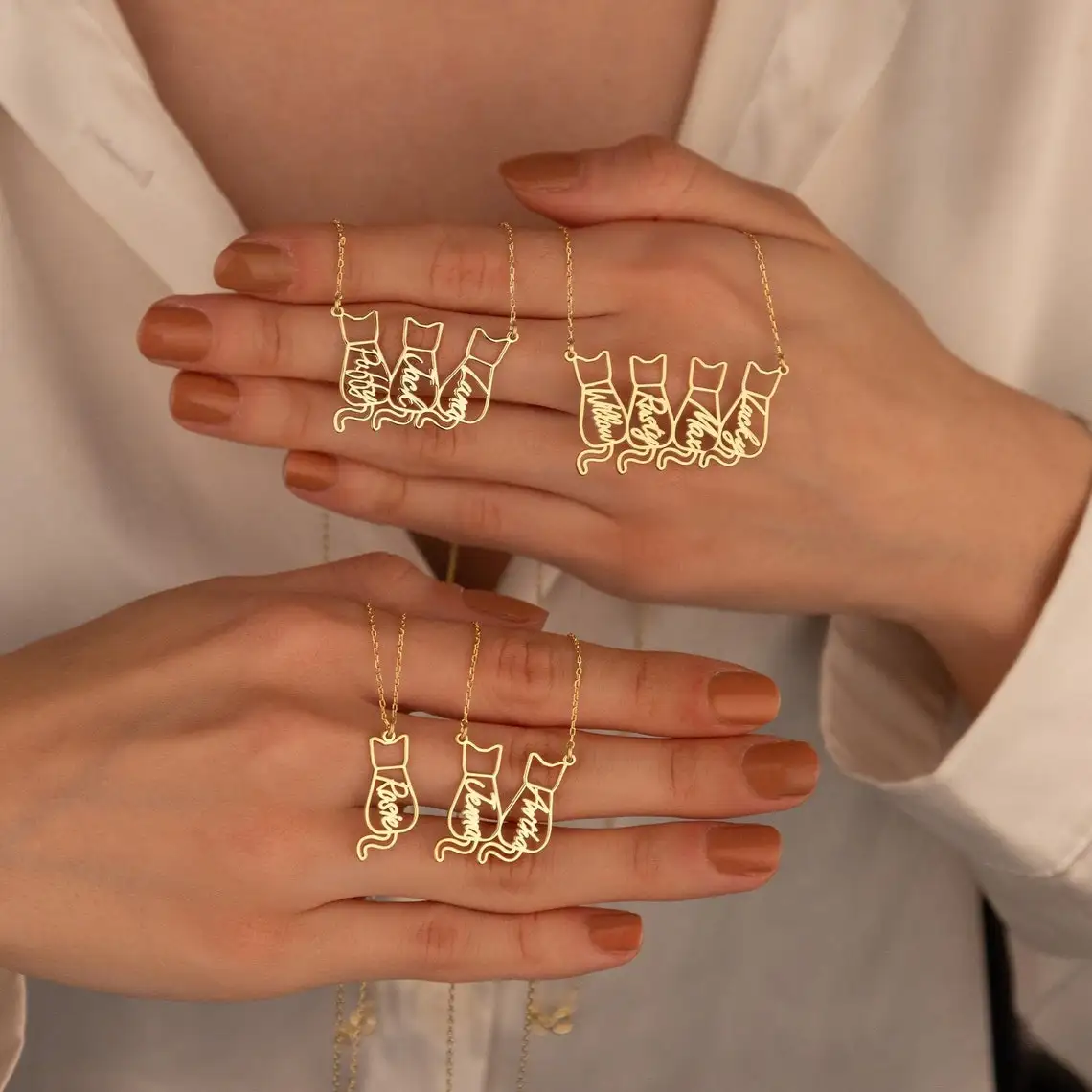 Ожерелье с именем кошки на заказ, персонализированное ожерелье с именами кошек 1-4 кошек, мемориальное ювелирное изделие для домашних животных, подарок для женщин, кошка, мама, колье-цепочка из нержавеющей стали
Ожерелье с именем кошки на заказ, персонализированное ожерелье с именами кошек 1-4 кошек, мемориальное ювелирное изделие для домашних животных, подарок для женщин, кошка, мама, колье-цепочка из нержавеющей стали