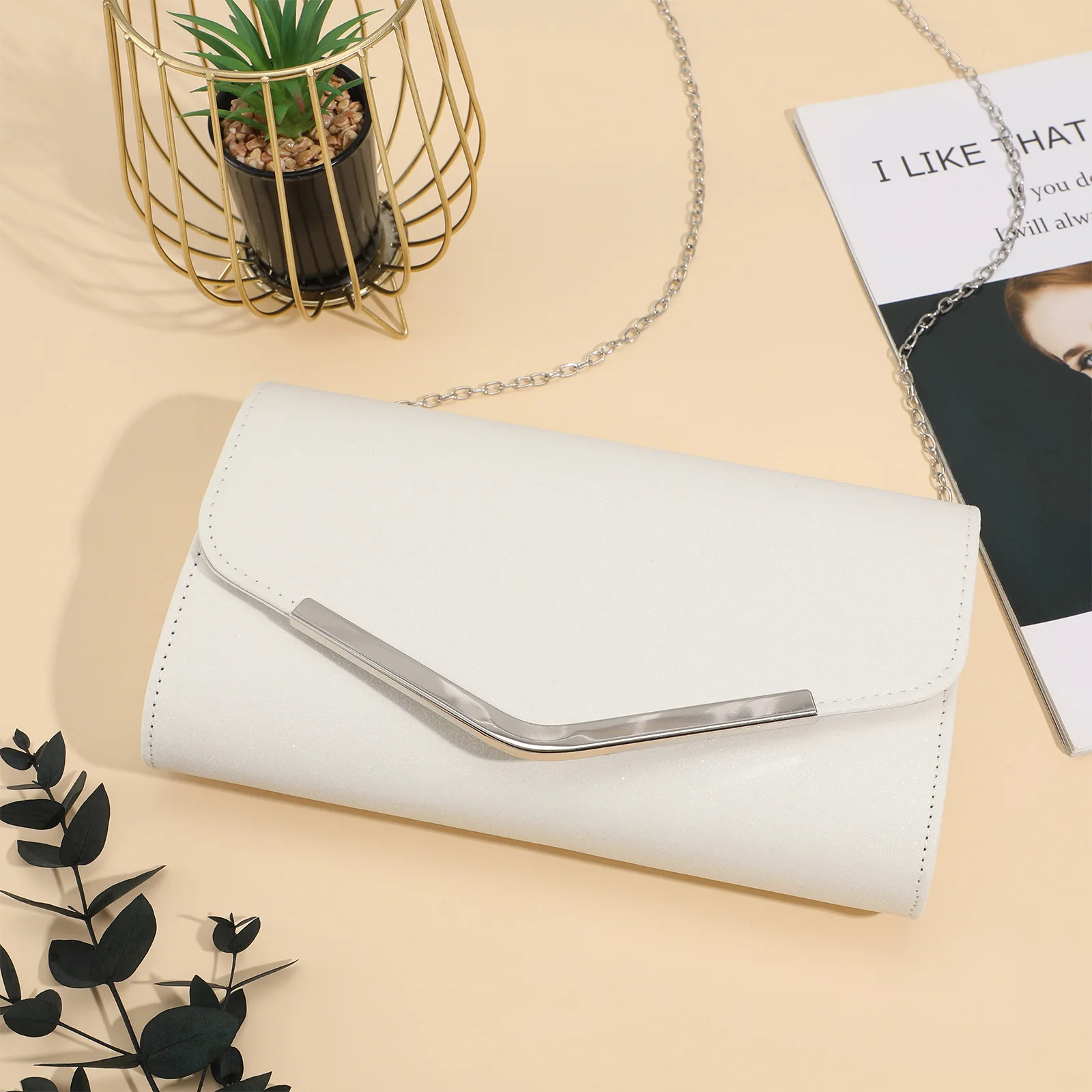 Chain Envelope Clutch Bag Women Handbags Purses Silver Simple Satchel Ladies Evening Party Wedding Banquet Prom Glitter Pattern
Chain Envelope Clutch Bag Women Handbags Purses Silver Simple Satchel Ladies Evening Party Wedding Banquet Prom Glitter Pattern