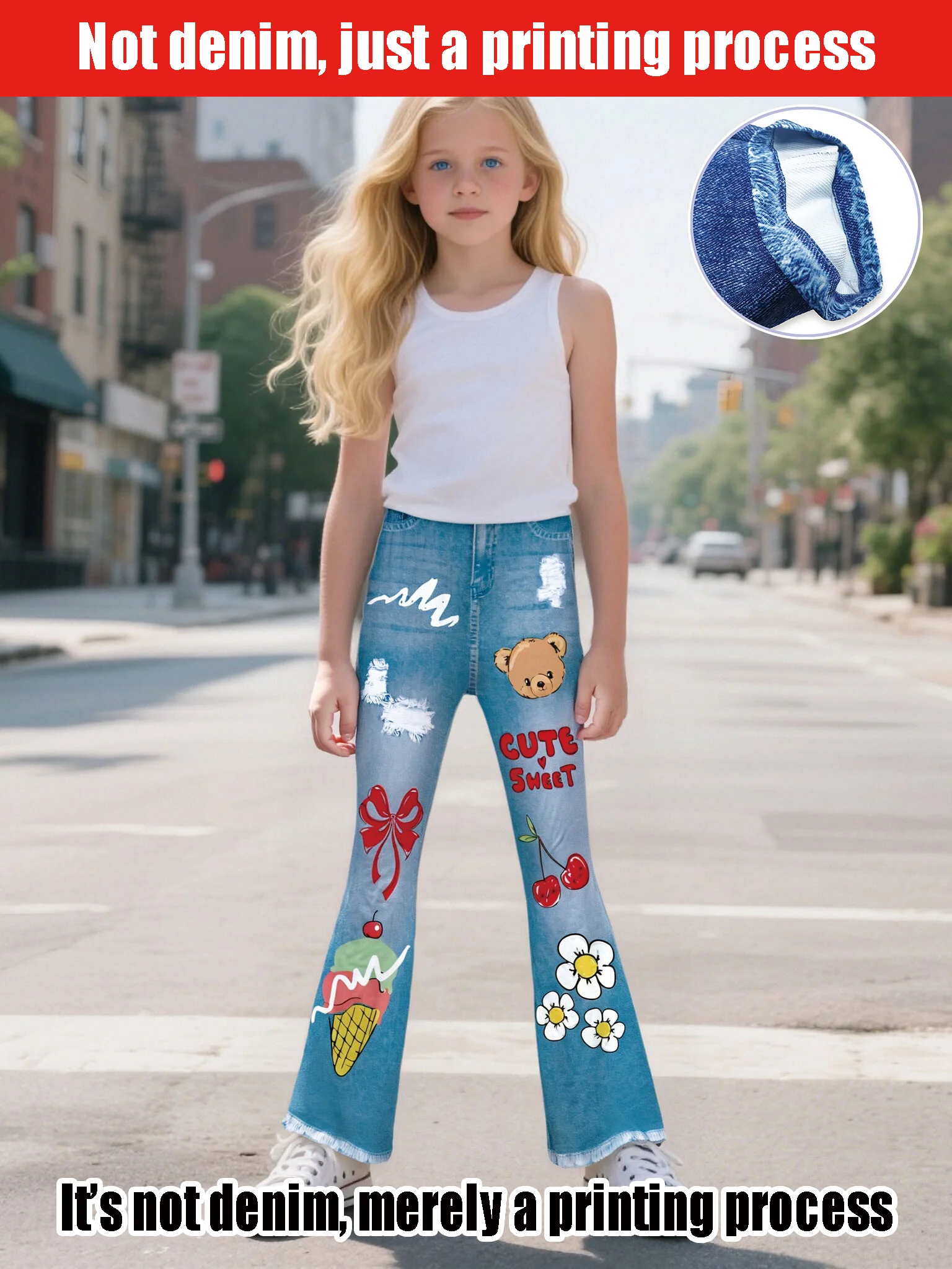 2026 Girls' Fashion Casual Printed Faux Jeans Skinny Flared Pants
2026 Girls' Fashion Casual Printed Faux Jeans Skinny Flared Pants