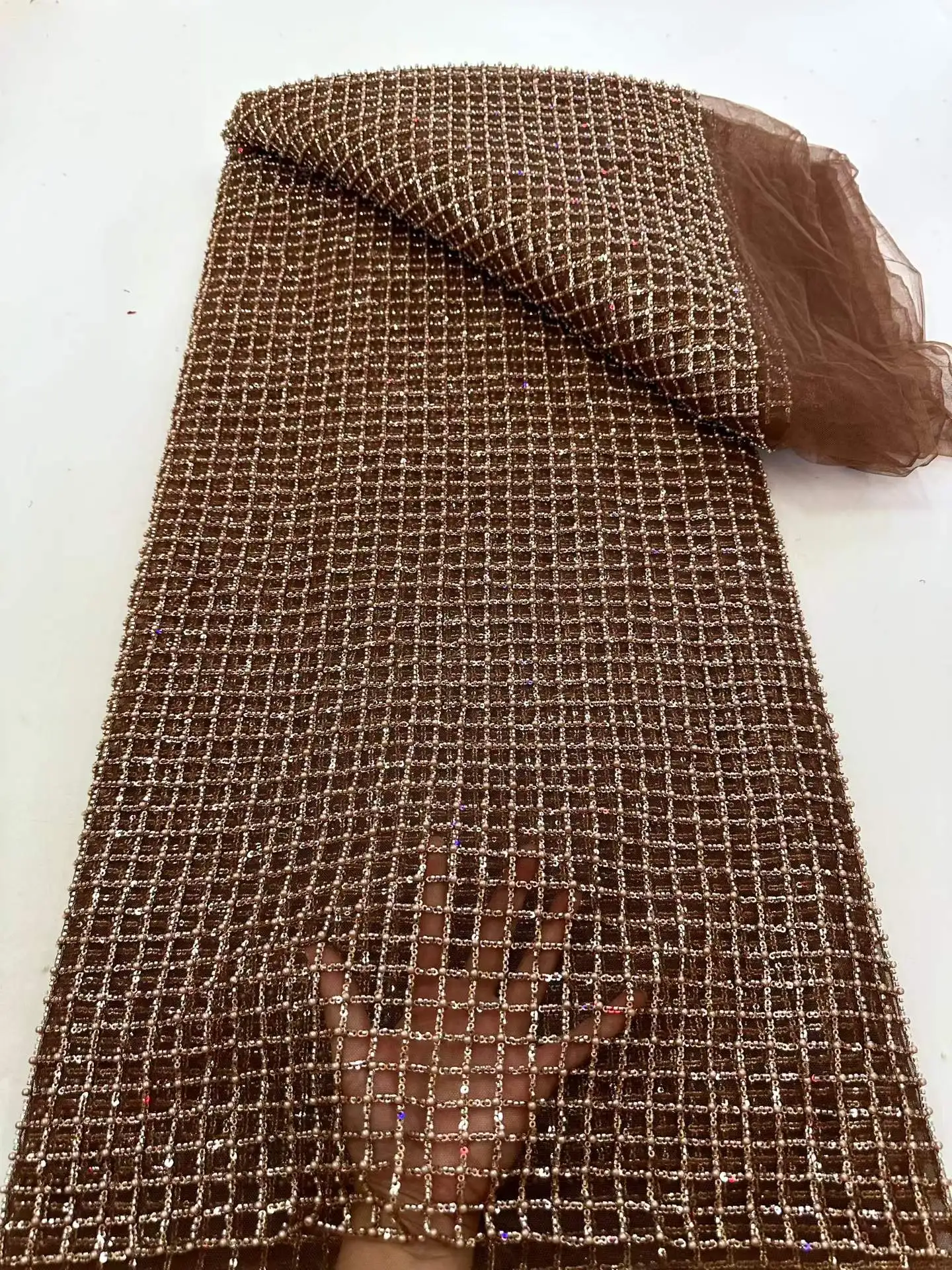 2026 Latest Africa Embroidered Tulle Net Fabric Luxury Beads High Quality Luxury Beads Net Lace for Women Party Dress
2026 Latest Africa Embroidered Tulle Net Fabric Luxury Beads High Quality Luxury Beads Net Lace for Women Party Dress