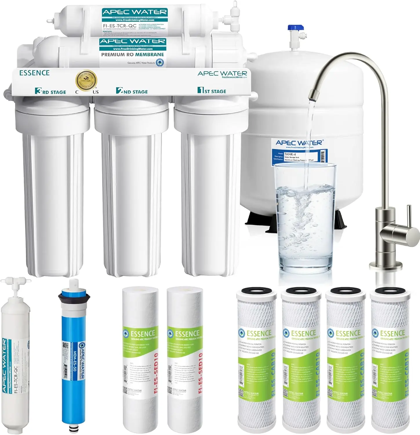 ROES-50X 5-Stage Under Sink Reverse Osmosis Water Filter System, NSF Certified 372 & 58, 50 GPD, with Extra High Capacity Pre-Fi
ROES-50X 5-Stage Under Sink Reverse Osmosis Water Filter System, NSF Certified 372 & 58, 50 GPD, with Extra High Capacity Pre-Fi