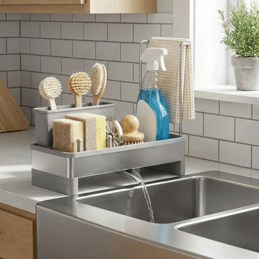 Stainless Steel Sponge Drain Rack Self-draining Large Capacity Soap Sponge Holder Space Saving Detachable Sink Shelf Brushes
Stainless Steel Sponge Drain Rack Self-draining Large Capacity Soap Sponge Holder Space Saving Detachable Sink Shelf Brushes