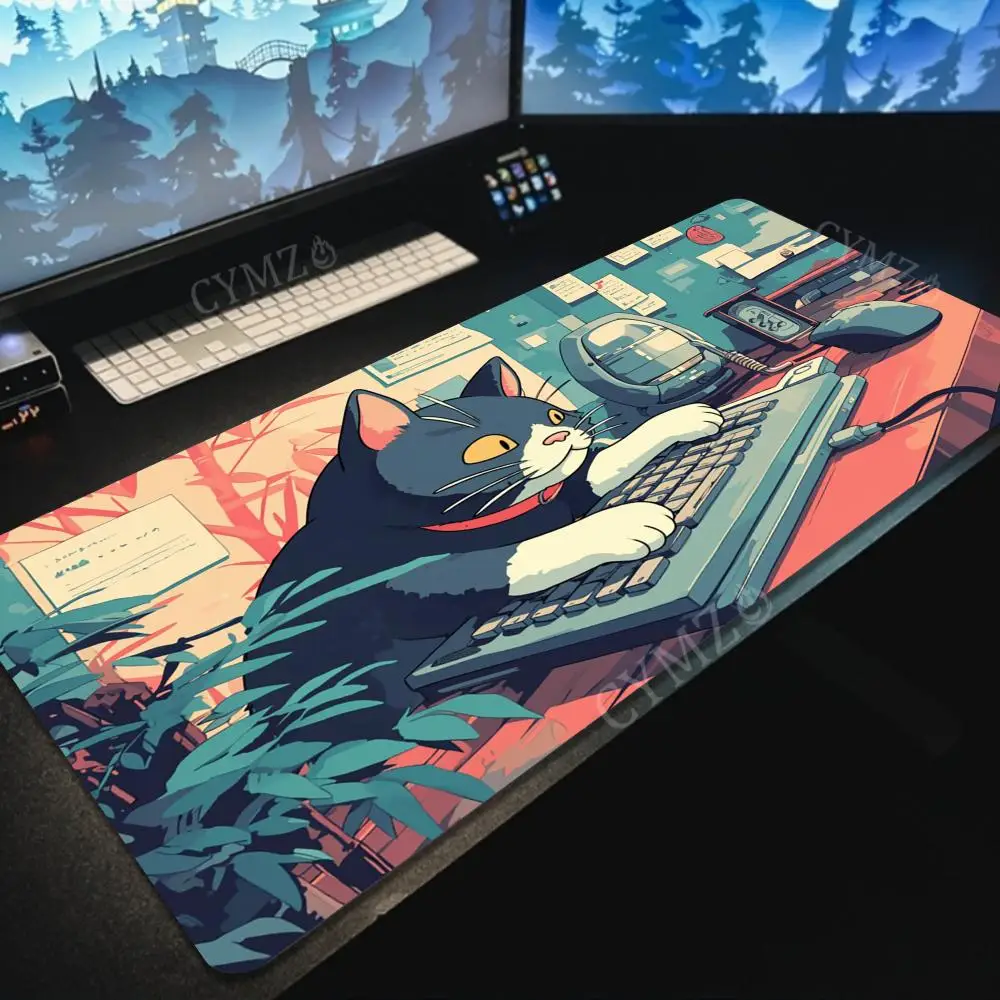 Черный кот, концентрирующий на работе, большой коврик для мыши, настольный коврик, игровой коврик, противоскользящий, прочные офисные аксессуары, коврик для клавиатуры и мыши 
Черный кот, концентрирующий на работе, большой коврик для мыши, настольный коврик, игровой коврик, противоскользящий, прочные офисные аксессуары, коврик для клавиатуры и мыши
