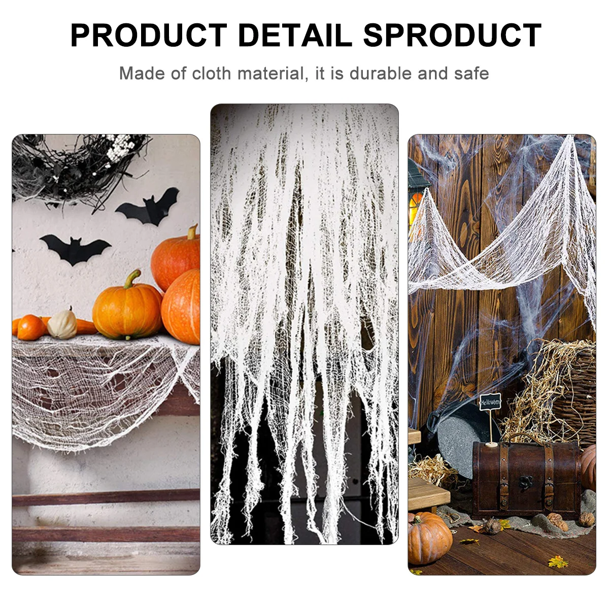 1Pcs Halloween White Gauze Cloth Thick Lifelike Haunted Decoration Door Hanging Party Festival Horror Prop
1Pcs Halloween White Gauze Cloth Thick Lifelike Haunted Decoration Door Hanging Party Festival Horror Prop