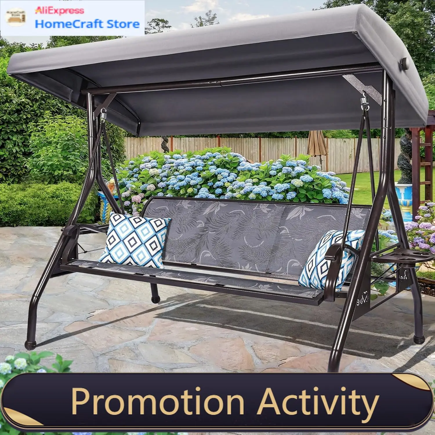 800 LBS Heavy Duty 3 Person Outdoor Patio Porch Swing Chair Stand Adjustable Canopy Upgraded Cup Holders Textilene Fabric For Ad
800 LBS Heavy Duty 3 Person Outdoor Patio Porch Swing Chair Stand Adjustable Canopy Upgraded Cup Holders Textilene Fabric For Ad