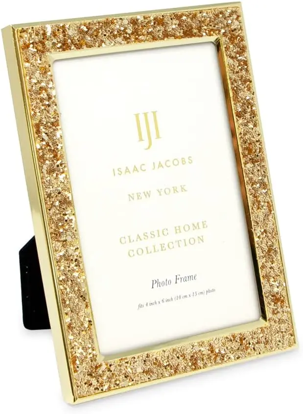 4x6 Gold Glitter Picture Frame, Vertical & Horizontal, Wall-Mountable, Tabletop Display
4x6 Gold Glitter Picture Frame, Vertical & Horizontal, Wall-Mountable, Tabletop Display