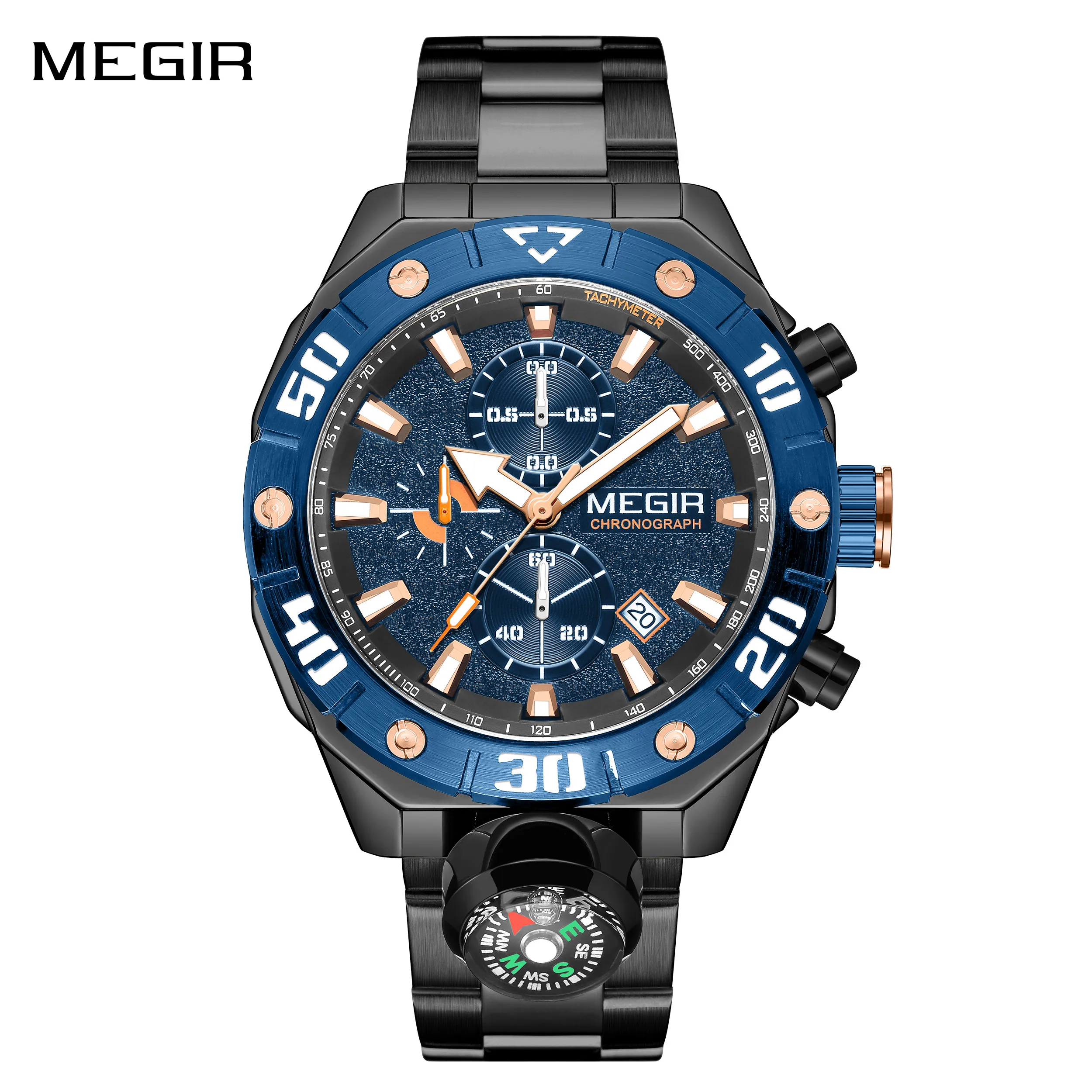 MEGIR спортивные кварцевые часы с круглым циферблатом для мужчин, модные мужские часы из нержавеющей стали со светящейся датой, хронограф, 24-часовой Reloj Hombre
MEGIR спортивные кварцевые часы с круглым циферблатом для мужчин, модные мужские часы из нержавеющей стали со светящейся датой, хронограф, 24-часовой Reloj Hombre
