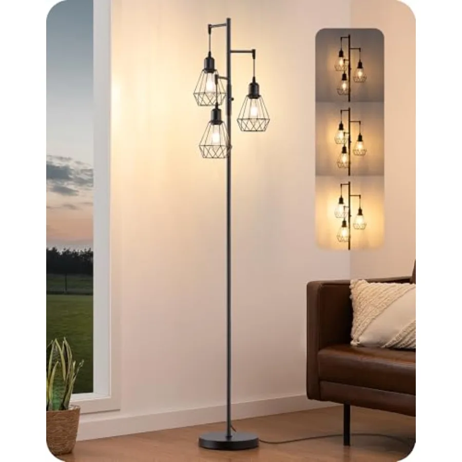70IN Farmhouse Floor Lamps for Living Room, Dimmable Industrial Tall Standing Lamps 3 LED Edison Bulbs Included, Diamond-Shaped
70IN Farmhouse Floor Lamps for Living Room, Dimmable Industrial Tall Standing Lamps 3 LED Edison Bulbs Included, Diamond-Shaped