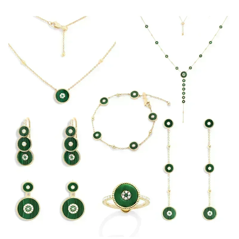 CY 2025 Circle Imported Imitation Malachite Y-shaped Adjustable Necklace Bracelet Earrings Ring Jewelry
CY 2025 Circle Imported Imitation Malachite Y-shaped Adjustable Necklace Bracelet Earrings Ring Jewelry