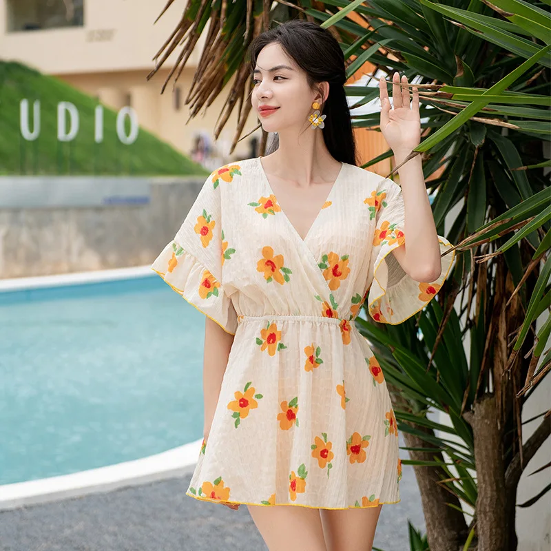 Three Piece Swimwear Flower Half Sleeve Swimsuit 2023 Korean Style Women Padded Bathing Suit Sexy Monokini Beachwear Summer
Three Piece Swimwear Flower Half Sleeve Swimsuit 2023 Korean Style Women Padded Bathing Suit Sexy Monokini Beachwear Summer