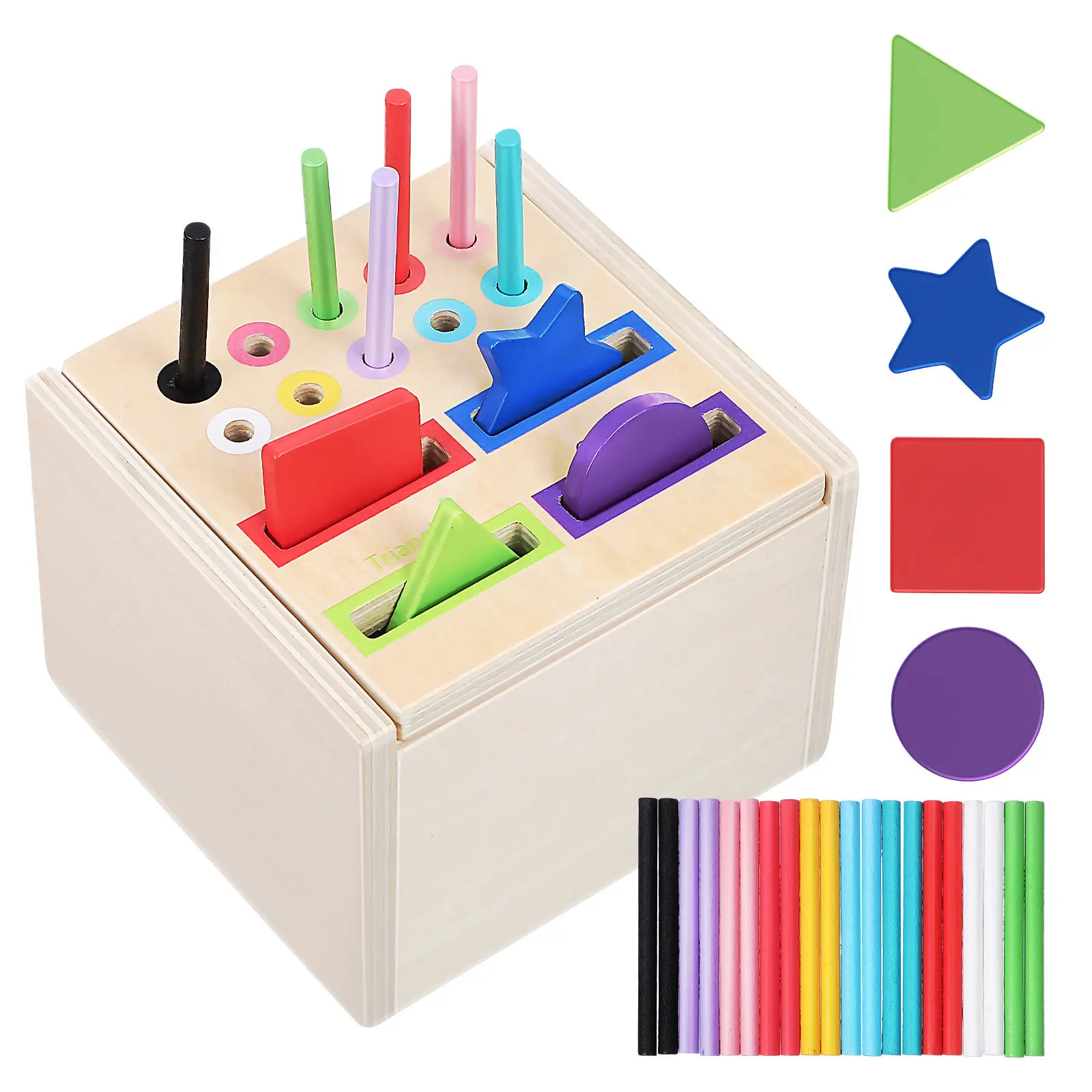 Montessori Wooden Color Sorting Box for Toddlers Shape Matching Educational Game Preschool Learning Wooden Color Sorting Toy
Montessori Wooden Color Sorting Box for Toddlers Shape Matching Educational Game Preschool Learning Wooden Color Sorting Toy