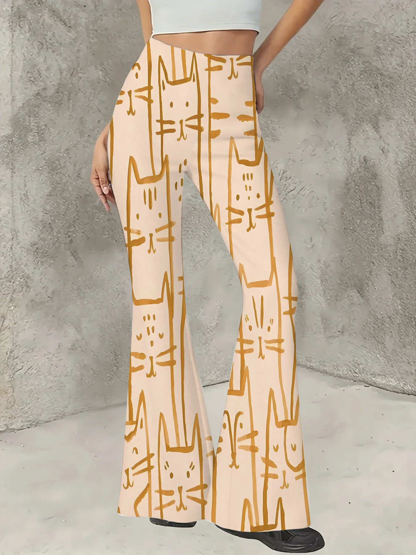 Women's Flared Pants Cute Cat Line Art Print Trousers Stretchy Casual Bell Bottoms for Daily Streetwear
Women's Flared Pants Cute Cat Line Art Print Trousers Stretchy Casual Bell Bottoms for Daily Streetwear