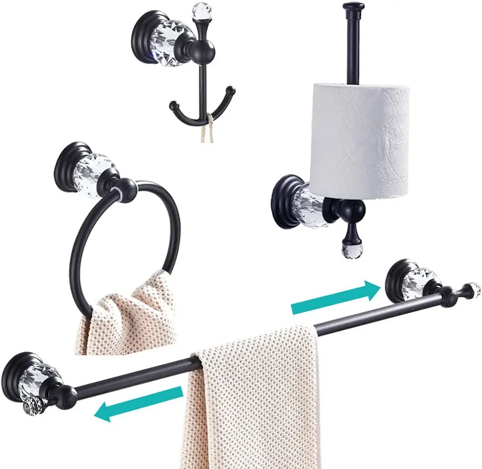 Black Bathroom hardware Sets Brass Crystal Retractable Towel Bar Wall Mounted Paper Rack Bathroom Hardware Set Towel Ring Hook
Black Bathroom hardware Sets Brass Crystal Retractable Towel Bar Wall Mounted Paper Rack Bathroom Hardware Set Towel Ring Hook