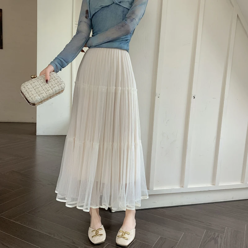 Women Skirt Spring 2024 New Office Lady French Style Vintage Solid Patchwork Knitted High Waist Mesh Black Khaki Skirts
Women Skirt Spring 2024 New Office Lady French Style Vintage Solid Patchwork Knitted High Waist Mesh Black Khaki Skirts