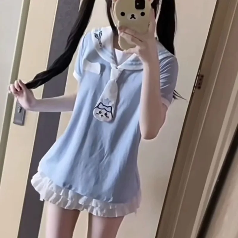 Japanese Y2k Sweet Fashion Crew Neck Short Sleeve T Shirts Harajuku Casual All Match Preppy Style Base Clothes High Street Tops
Japanese Y2k Sweet Fashion Crew Neck Short Sleeve T Shirts Harajuku Casual All Match Preppy Style Base Clothes High Street Tops