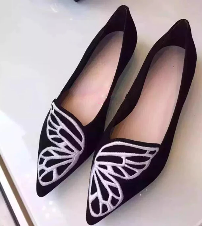 Black Suede Lase Butterfly Embroidery Flats Shoes Woman Purple Silver Shiny Pointed Toe Loafers Shoes Slip On Leisure Shoes
Black Suede Lase Butterfly Embroidery Flats Shoes Woman Purple Silver Shiny Pointed Toe Loafers Shoes Slip On Leisure Shoes