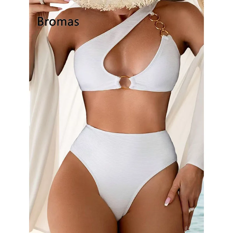 Sexy Rib One Shoulder Swimwear Women Bikini Swimsuit New 2025 High Waist Bathing Suit Cut-out Swimming for Beachwear
Sexy Rib One Shoulder Swimwear Women Bikini Swimsuit New 2025 High Waist Bathing Suit Cut-out Swimming for Beachwear