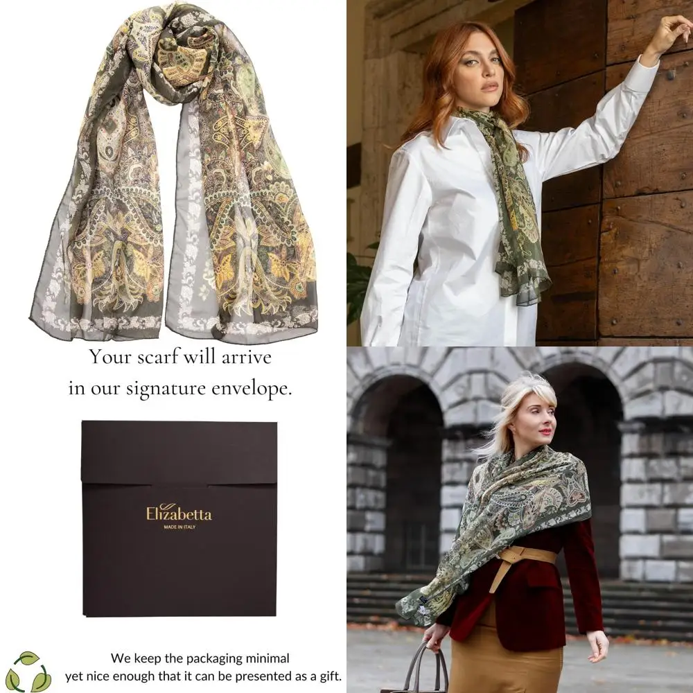 100% Silk Italian-Made Fashion Long Scarves for Women - Elegant Style Accessories
100% Silk Italian-Made Fashion Long Scarves for Women - Elegant Style Accessories