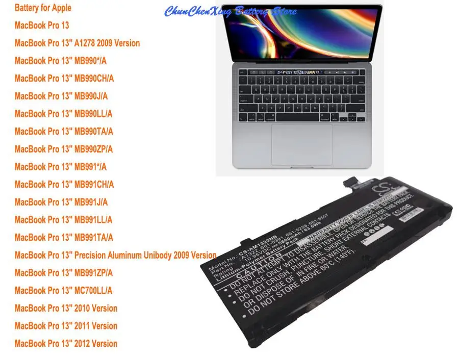Аккумулятор A1322 на 5800 мА · ч для ноутбуков Apple MacBook Pro 13, MacBook Pro 13, версия 2010, версия 2011, версия 2012
Аккумулятор A1322 на 5800 мА · ч для ноутбуков Apple MacBook Pro 13, MacBook Pro 13, версия 2010, версия 2011, версия 2012