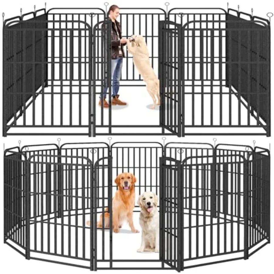 Heavy Duty Dog Playpen: 12 Steel Panels 47" Height Square Steel Pipe with Reinforced Crossbars 27FT 57 Sq.ft Portable Fence for
Heavy Duty Dog Playpen: 12 Steel Panels 47" Height Square Steel Pipe with Reinforced Crossbars 27FT 57 Sq.ft Portable Fence for