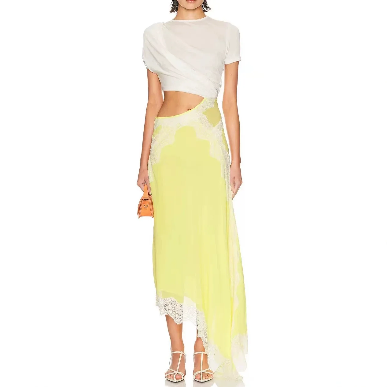 Women's Fashion Irregular Lace Pleated Long Dress O Neck Short Sleeve Splicing Hollow Out Dresses Elegant Fashion Maxi Dress
Women's Fashion Irregular Lace Pleated Long Dress O Neck Short Sleeve Splicing Hollow Out Dresses Elegant Fashion Maxi Dress