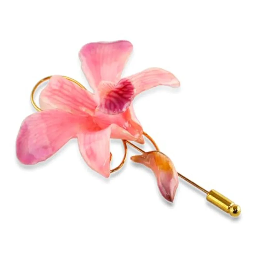 VICA Handmade Gold Plated Pin Artisan Crafted Brooch Natural Flower Design Gold Plated Dendrobium Orchid Long Needle Suit Coat
VICA Handmade Gold Plated Pin Artisan Crafted Brooch Natural Flower Design Gold Plated Dendrobium Orchid Long Needle Suit Coat