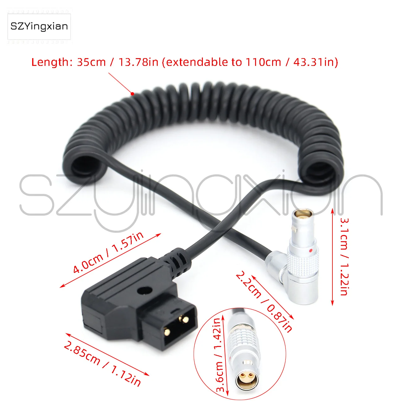 DTAP To 0B 2Pin Female Connector for RED Komodo Camera Power Cord Stretchable spring wire
DTAP To 0B 2Pin Female Connector for RED Komodo Camera Power Cord Stretchable spring wire