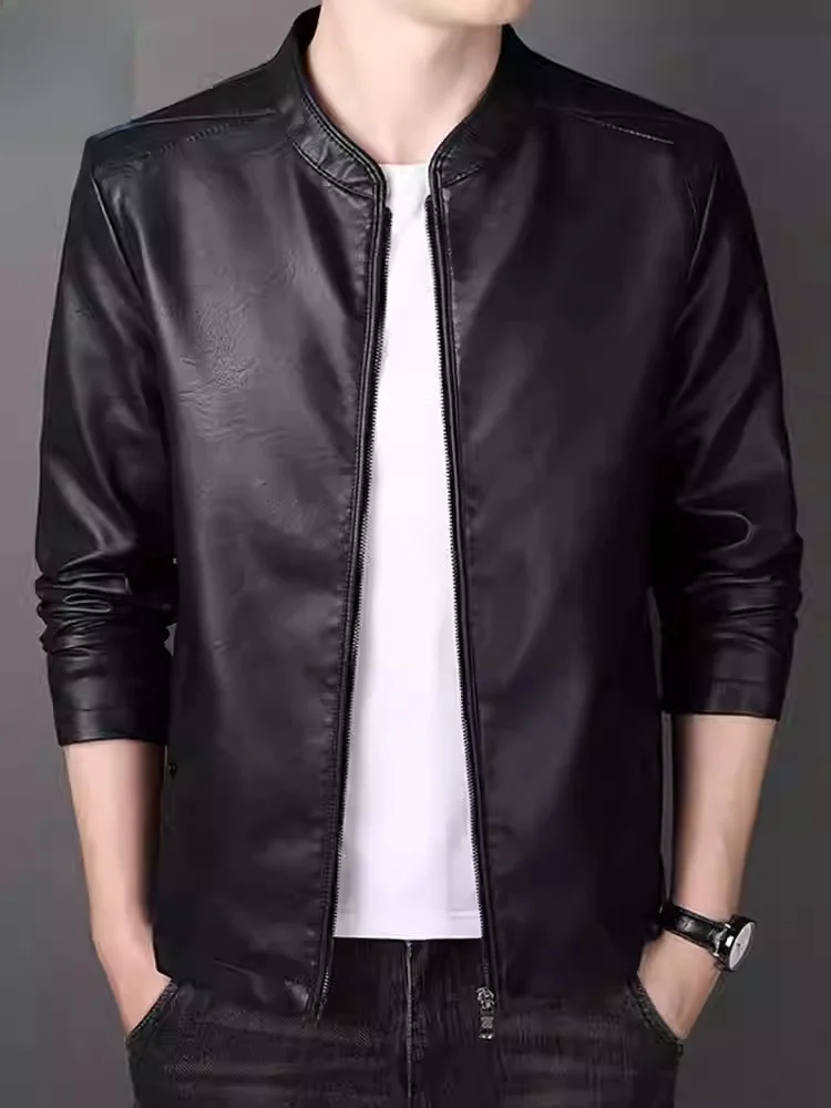Men's Fce Lined Genuine Leather Jaet Autumn Winter Faion Ci Casual Long Sve Zipper Closure Baseball Collar Coat
Men's Fce Lined Genuine Leather Jaet Autumn Winter Faion Ci Casual Long Sve Zipper Closure Baseball Collar Coat
