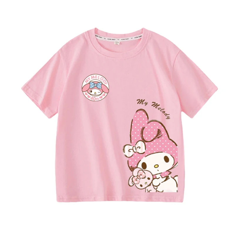 Kawaii My Melody Girls Short Sleeve T-Shirt Sanrio Anime Cotton Clothes Summer Sweet Cute Cartoon Babys Tops Gift for Kids
Kawaii My Melody Girls Short Sleeve T-Shirt Sanrio Anime Cotton Clothes Summer Sweet Cute Cartoon Babys Tops Gift for Kids