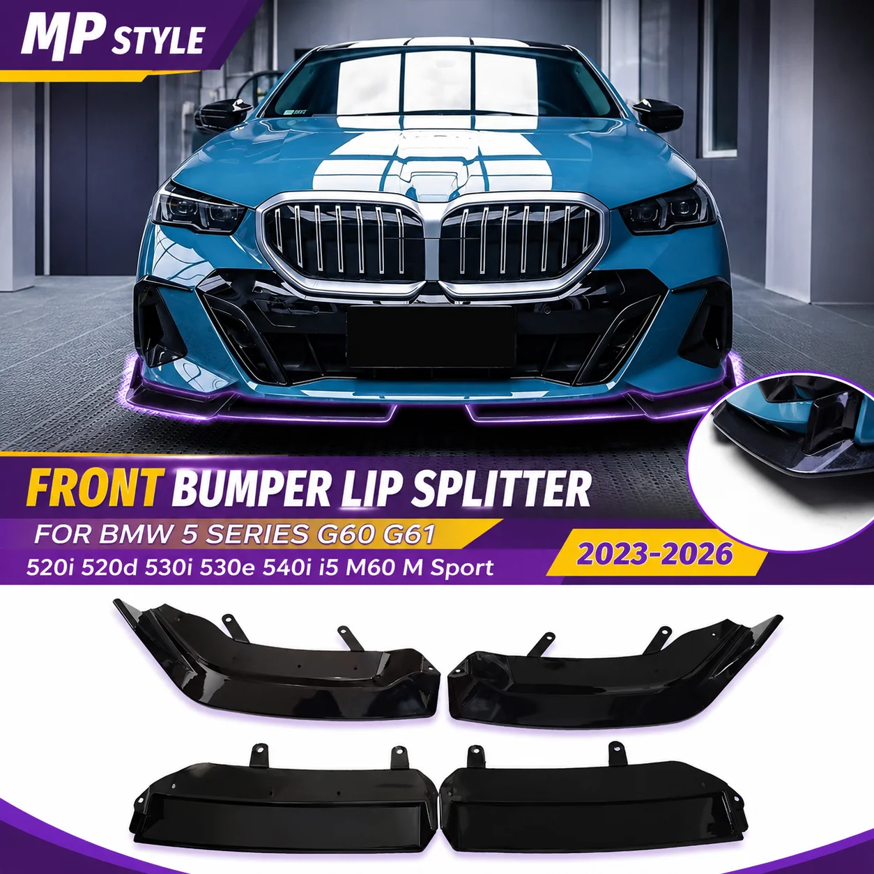 Front Bumper Lip Splitter For BMW 5 Series G60 G61 520i 520d 530i 530e 540i i5 M60 M Sport MP Style 2023-2026 Body Kit Tuning
Front Bumper Lip Splitter For BMW 5 Series G60 G61 520i 520d 530i 530e 540i i5 M60 M Sport MP Style 2023-2026 Body Kit Tuning