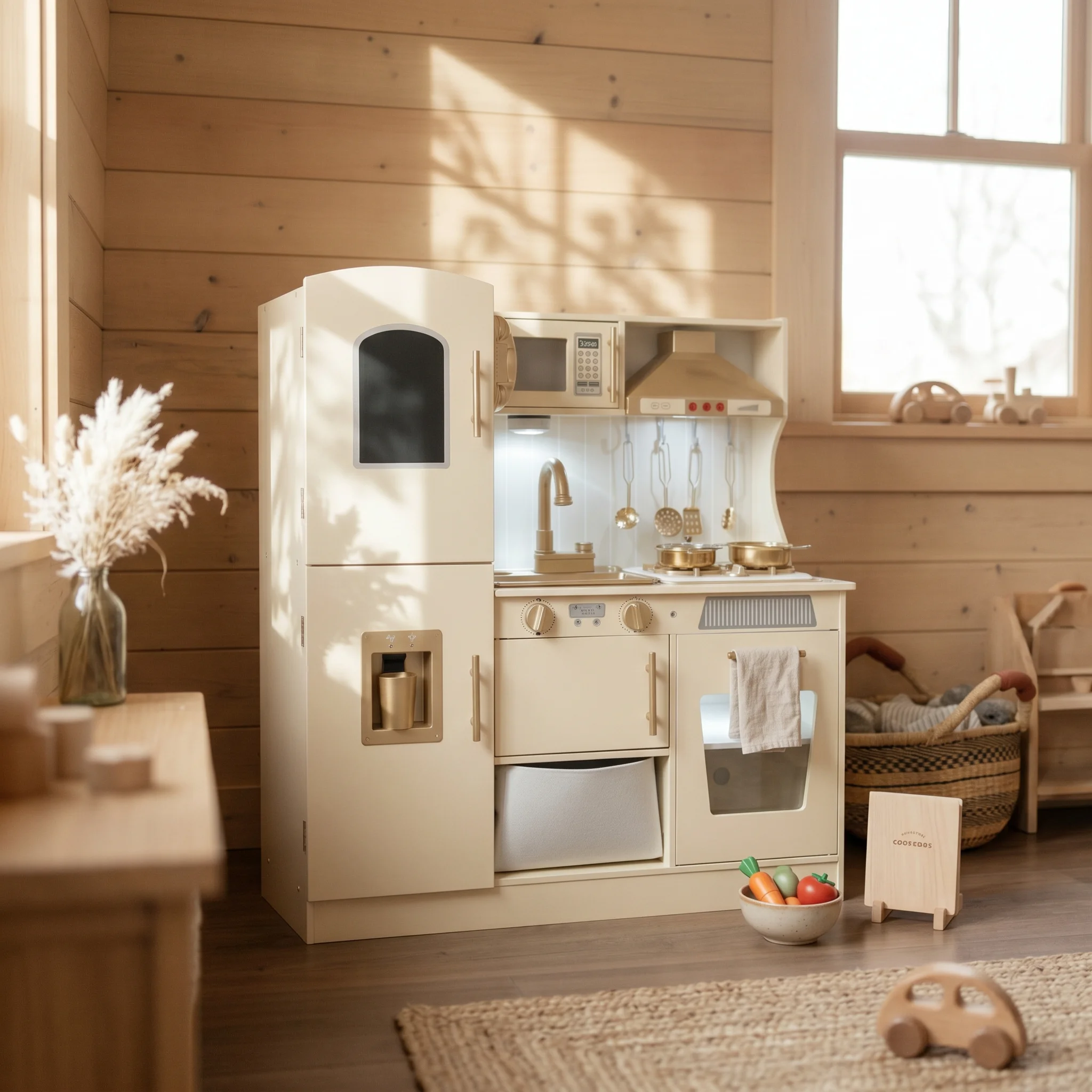 Wooden Play Kitchen Luminoso Toy Kitchen with Refrigerator Conjunto De Cocina De Juguete Interactivo for Children, Playroom
Wooden Play Kitchen Luminoso Toy Kitchen with Refrigerator Conjunto De Cocina De Juguete Interactivo for Children, Playroom