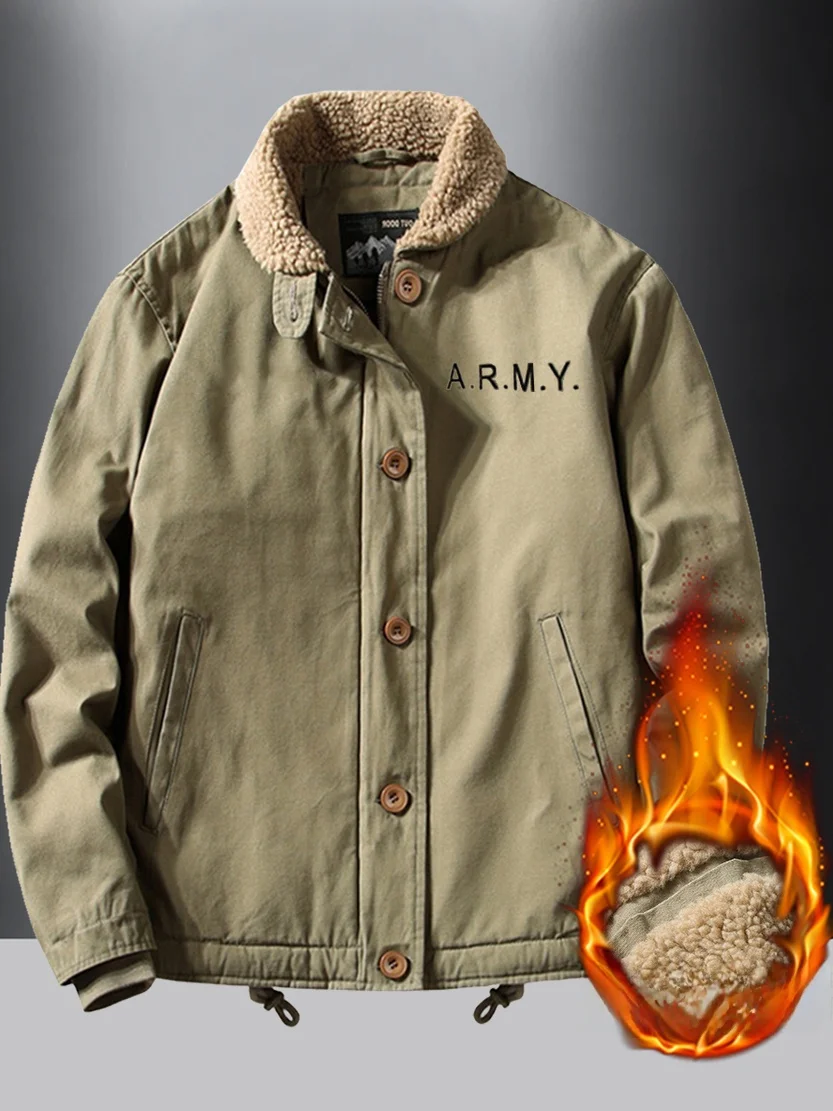 Retro Tactical Men's Jaet Lamb Fur Collar Warm Outdoor Work Armor Boarding Coat Thiened Cotton Retro Sle Zipper Closure
Retro Tactical Men's Jaet Lamb Fur Collar Warm Outdoor Work Armor Boarding Coat Thiened Cotton Retro Sle Zipper Closure