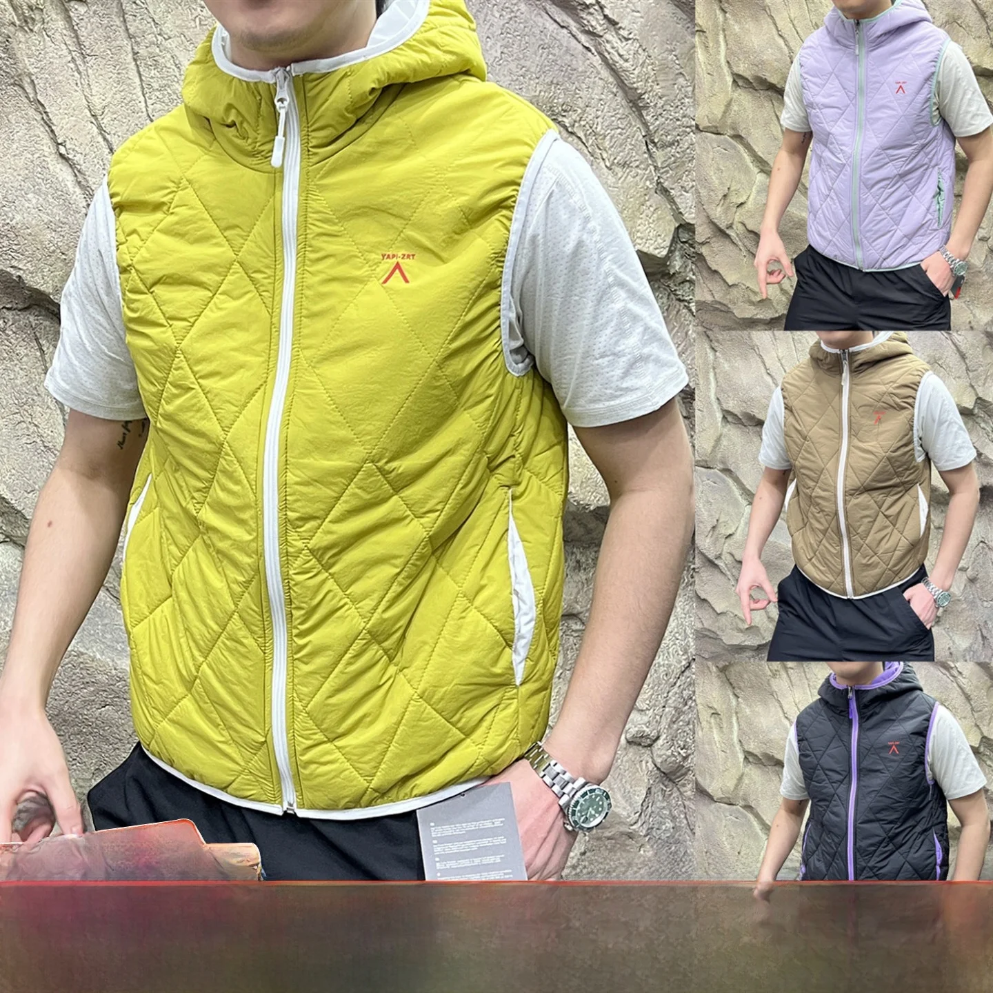 Outdoor Youth Hooded Quilted Vest Waterproof Diamond Pattern Splicing Color Blo Couple Warm Autumn Winter Zipper Closure
Outdoor Youth Hooded Quilted Vest Waterproof Diamond Pattern Splicing Color Blo Couple Warm Autumn Winter Zipper Closure
