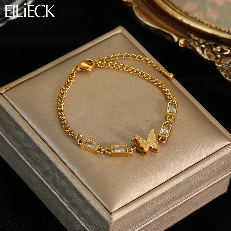 EILIECK 316L Stainless Steel Butterfly Square Crystal Charm Bracelet For Women Girl New Non-fading Bangles Jewelry Gift Party
EILIECK 316L Stainless Steel Butterfly Square Crystal Charm Bracelet For Women Girl New Non-fading Bangles Jewelry Gift Party
