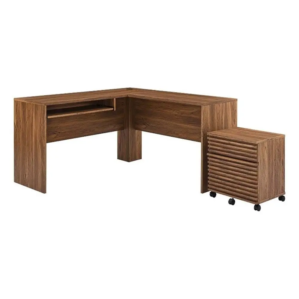 Mid-Century Office Desk & File Cabinet Set Walnut Wood Finish, Customized
Mid-Century Office Desk & File Cabinet Set Walnut Wood Finish, Customized