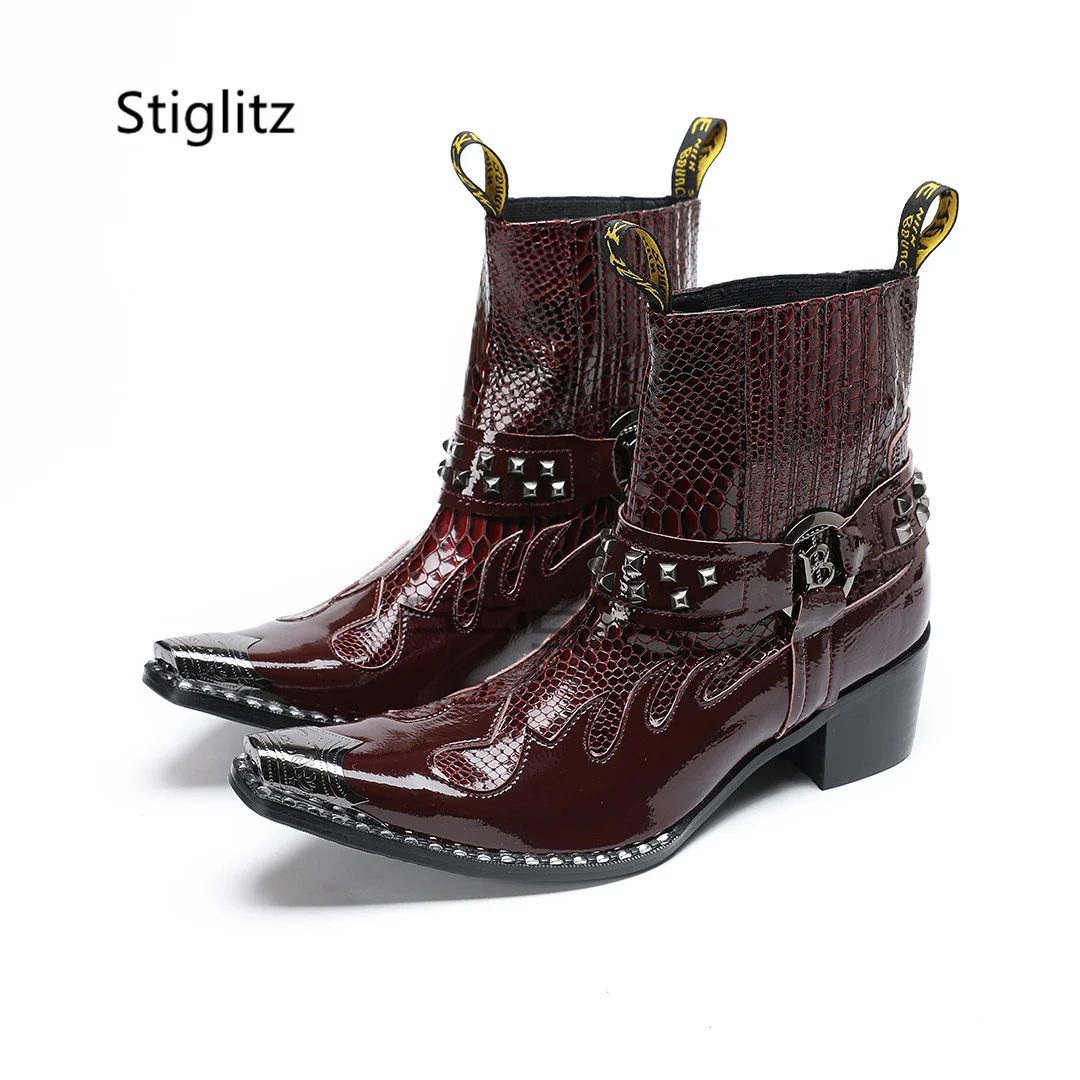 Men's High Heels Riding Boots Punk Totem Rivets Iron Pointed Toe Western Chelsea Boots Genuine Leather Slip-On Dress Shoes
Men's High Heels Riding Boots Punk Totem Rivets Iron Pointed Toe Western Chelsea Boots Genuine Leather Slip-On Dress Shoes