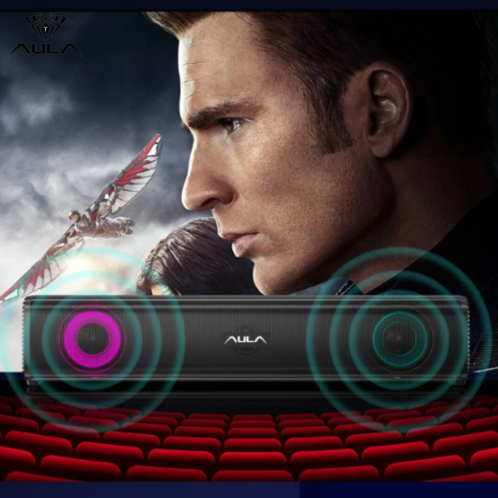 Portable Speaker Soundbar Wired RGB Computer Speaker with Powerful Subwoofer for PC TV 4D Surround Sound USB AULA N-170
Portable Speaker Soundbar Wired RGB Computer Speaker with Powerful Subwoofer for PC TV 4D Surround Sound USB AULA N-170