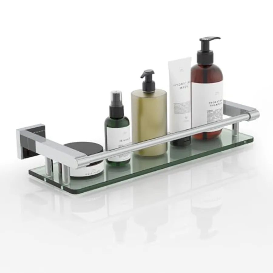 Glass Shelves for Wall, Chrome Stainless Steel and Tempered Glass Glass Shelf for Bathroom, Shelf Sink Over Toilet Bathroom Org
Glass Shelves for Wall, Chrome Stainless Steel and Tempered Glass Glass Shelf for Bathroom, Shelf Sink Over Toilet Bathroom Org