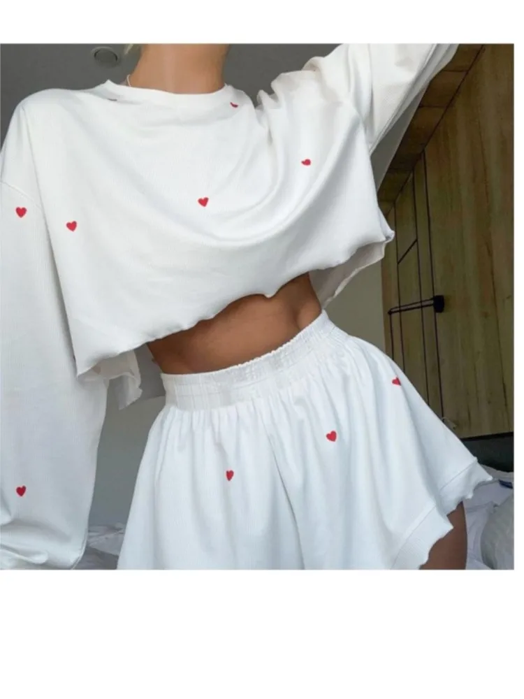 2025 Solid Color New In Matching Sets 2 Pieces Set For Woman Two Piece Outfits Long Sleeves Top Short Pant Pajamas Homewear Home
2025 Solid Color New In Matching Sets 2 Pieces Set For Woman Two Piece Outfits Long Sleeves Top Short Pant Pajamas Homewear Home