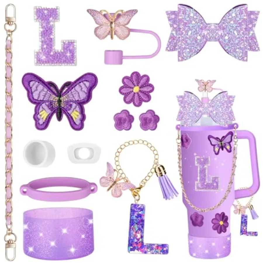14PCS Purple Cup Accessories for Stanley Cup 30oz 40oz tumbler with handle - Includes Strap, Straw Bow Decorate, Straw Cover, B
14PCS Purple Cup Accessories for Stanley Cup 30oz 40oz tumbler with handle - Includes Strap, Straw Bow Decorate, Straw Cover, B