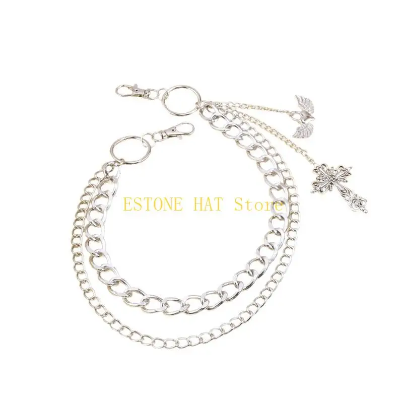 49MF Hiphop Pants Chain Multilayered Crossed Pendant Waist Chain Cool Trousers Chain
49MF Hiphop Pants Chain Multilayered Crossed Pendant Waist Chain Cool Trousers Chain