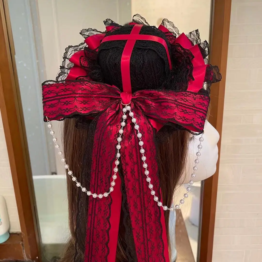 Lolita headdress European and American dance lolita hair accessories dark gothic lace bow hair clip hat hair card
Lolita headdress European and American dance lolita hair accessories dark gothic lace bow hair clip hat hair card