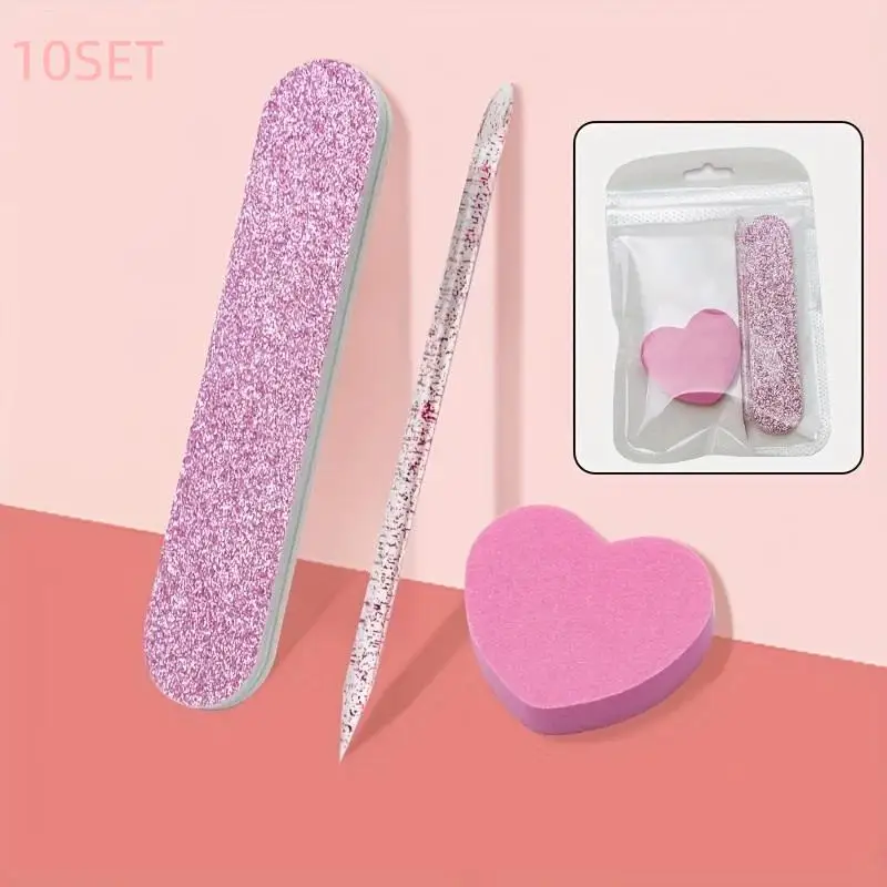 {HBA17} 10 Set Manicure Tool Kit With Crystal Stick Heart-Shaped Sponge & File For Nail Polishing And Shaping Care Accessories
{HBA17} 10 Set Manicure Tool Kit With Crystal Stick Heart-Shaped Sponge & File For Nail Polishing And Shaping Care Accessories