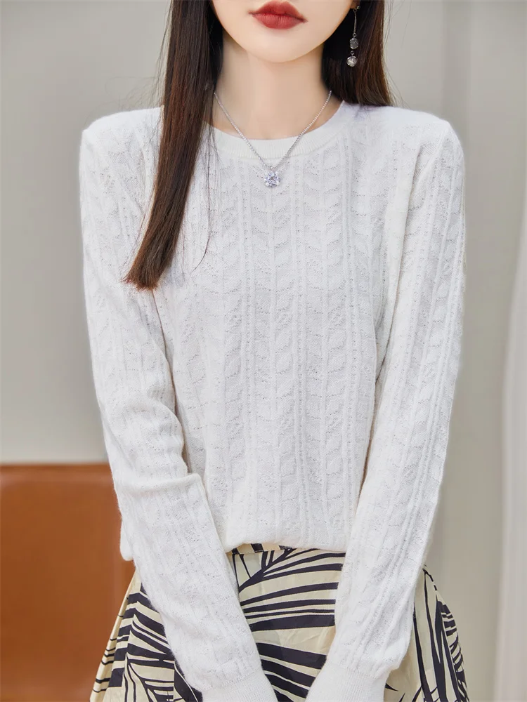 O-Neck Floral Solid Color Pullover Spring Autumn 100% Merino Wool Women Sweater Long Sleeve Simple Style Casual Clothing Tops
O-Neck Floral Solid Color Pullover Spring Autumn 100% Merino Wool Women Sweater Long Sleeve Simple Style Casual Clothing Tops