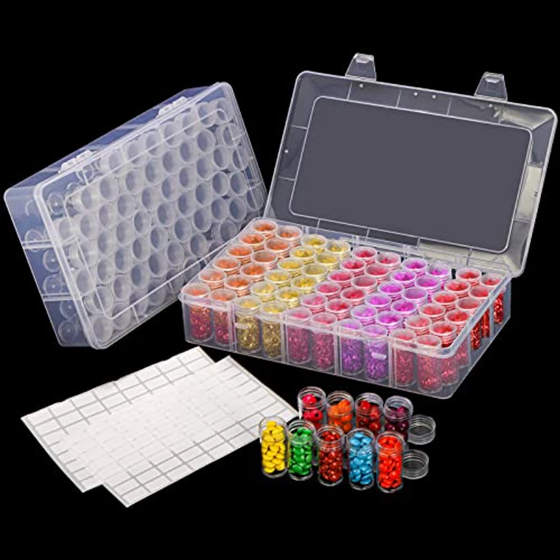 2 Pack Diamond Painting Boxes, 120 Grids Plastic Beads Storage Container 5D Embroidery Parts Storage Organizer
2 Pack Diamond Painting Boxes, 120 Grids Plastic Beads Storage Container 5D Embroidery Parts Storage Organizer