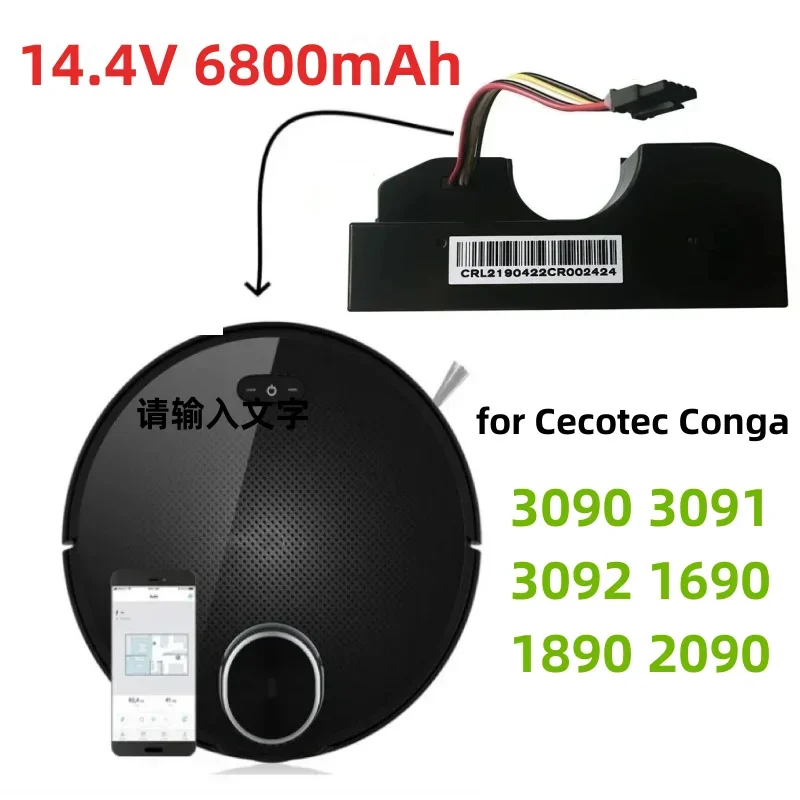 Vacuum Cleaner Conga 3090 14.4V Li ion Battery 6800mAh for Cecotec Conga 3090 3091 3092 Vacuum Cleaner Accessories Replacement
Vacuum Cleaner Conga 3090 14.4V Li ion Battery 6800mAh for Cecotec Conga 3090 3091 3092 Vacuum Cleaner Accessories Replacement