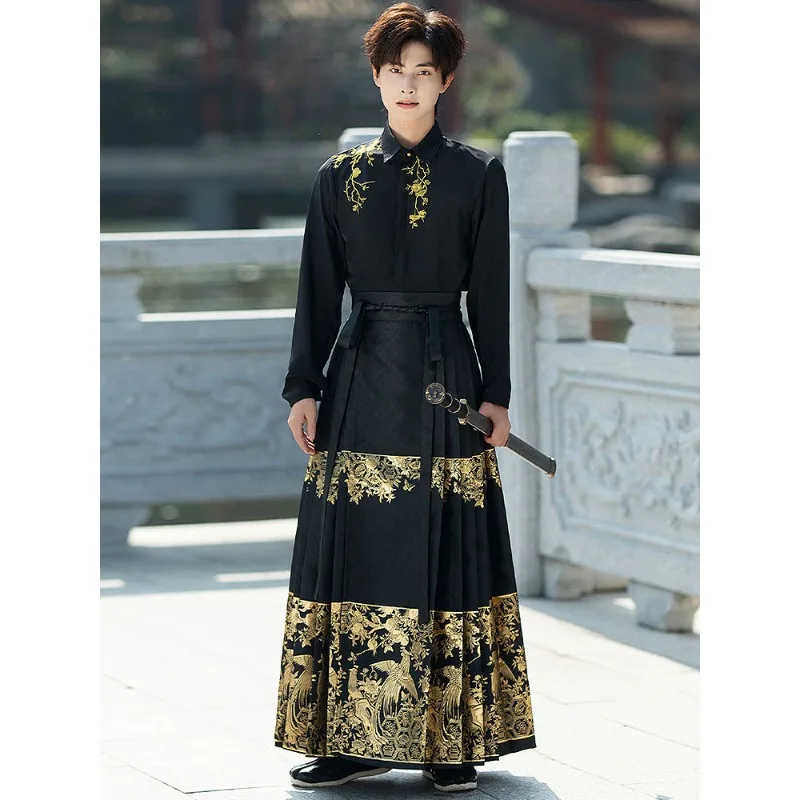 New New Chinese Horse Dress Men's Chinese Style Phoenix Weaving Gold Ancient Clothing Hanfu Suit Ming Performance Clothing
New New Chinese Horse Dress Men's Chinese Style Phoenix Weaving Gold Ancient Clothing Hanfu Suit Ming Performance Clothing