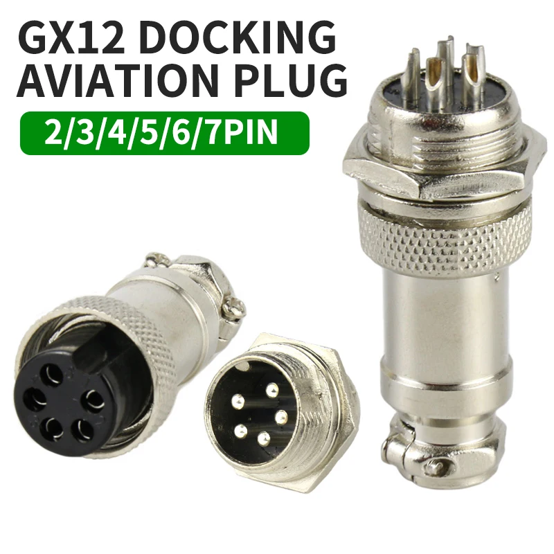 10 Set GX12 Docking 2 3 4 5 6 7Pin Male&Female Circular Panel Aviation Connector Butt Joint Plug Socket
10 Set GX12 Docking 2 3 4 5 6 7Pin Male&Female Circular Panel Aviation Connector Butt Joint Plug Socket