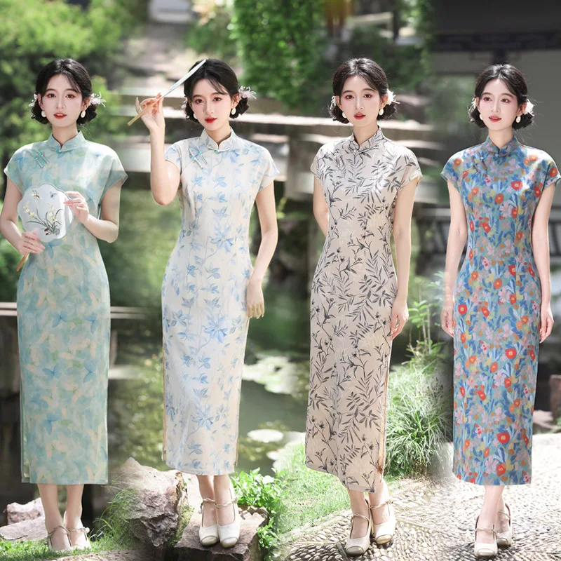 Spring Summer New Womens Dress Long Cheongsam Elegant Vintage Jacquard Chinese Dress New Chinese Style Qipao Vestidos Big Size
Spring Summer New Womens Dress Long Cheongsam Elegant Vintage Jacquard Chinese Dress New Chinese Style Qipao Vestidos Big Size