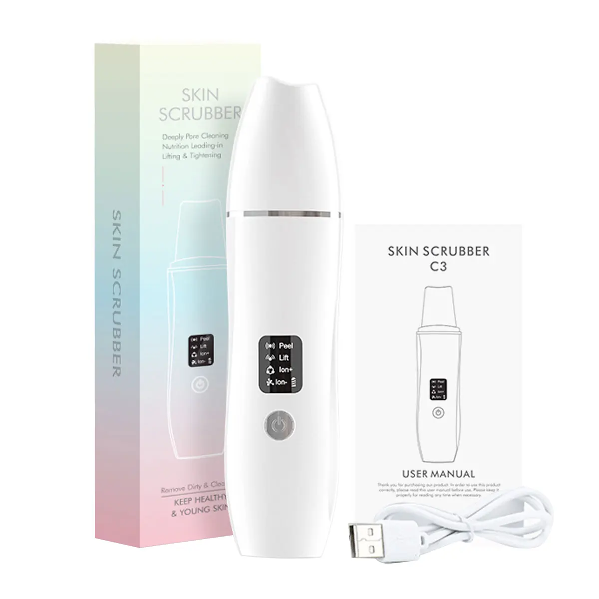 Rechargeable Ultrasonic Face Skin Scrubber Spatula Blackhead Remover Pore Cleanser Facial Exfoliating Shovel Tool
Rechargeable Ultrasonic Face Skin Scrubber Spatula Blackhead Remover Pore Cleanser Facial Exfoliating Shovel Tool